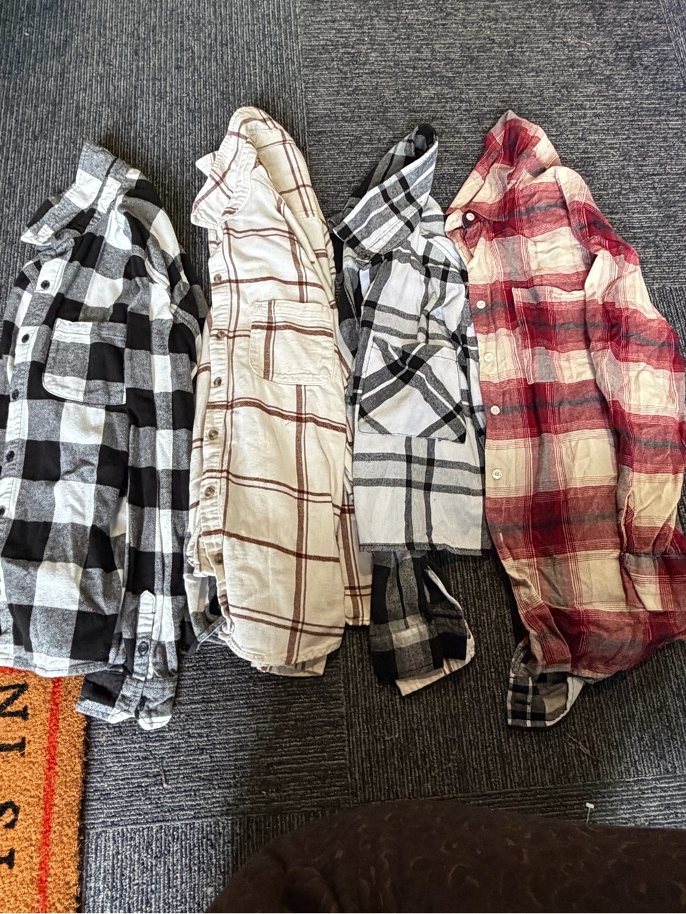 Women’s Plaid Flannel Shirt - Black, Cream, Gray & Red Options